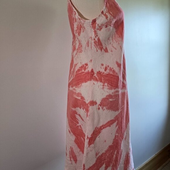 Haris Cotton Brand Dress Tie-Dye Linen Shift Sz. S Red/Pink/White Blend - Picture 5 of 13